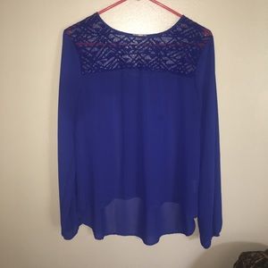 Large royal blue shirt